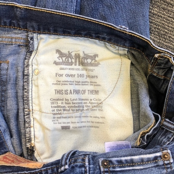 Men's Levi’s 514 High Rise Mom Straight Leg Jeans Ripped/Distressed - Picture 10 of 11